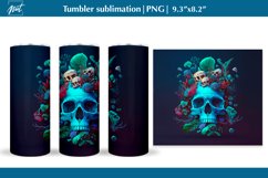 Skull tumbler dark sublimation Halloween tumbler wrap PNG Product Image 1