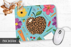 Funky Leopard Print Apple Flowers and Supplies Mouse Pad PNG Product Image 1