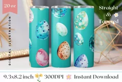 Watercolor Easter Tumbler Wrap, Sublimation Tumbler Design Product Image 1