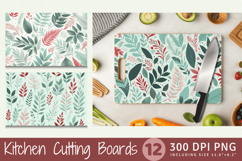 Pastel Mixed Media Flowers Cutting Boards sublimation Design Product Image 1