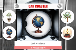Dark Academia Christmas Car Coaster Product Image 1