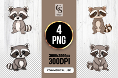 Cute Baby Raccoon Clipart Sublimation PNG Product Image 1