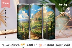 Vineyard Tumbler Wrap Design, Vintage Villa Tumbler Design Product Image 1