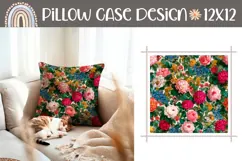 Vintage Pillow PNG, Cartoon Flowers Pillow Case Print Product Image 1
