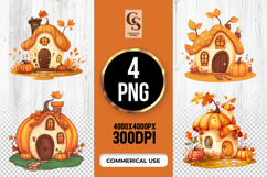 Pumpkin House Clipart Sublimation PNG Product Image 1