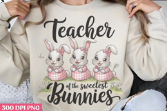 Teacher of the sweetest bunnies PNG, Retro Teacher Easter S Product Image 2