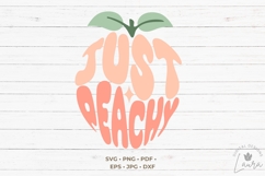 Just Peachy word art in the shape of a Peach SVG Cut File Product Image 2