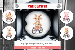 Big Eye Barnyard Biking Car Coaster Product Image 1