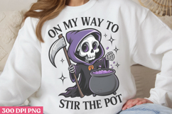 On My Way To Stir The Pot PNG, Cute Grim Sublimation PNG Product Image 2