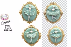 Cameo, Brooch, Victorian, Ephemera, PNG, Flower, Clipart Product Image 1