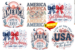 Patriotic USA Sublimation Design, Fourth of July Retro PNG Product Image 1