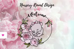 Nursery Round Design for Baby Girl - Super Cute Welcome Sign Product Image 1