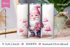 Valentine's Day Tumbler Sublimation, Cute Gnome Tumbler Wrap Product Image 1