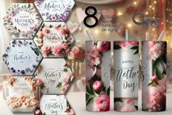 Mother&#039;s day flowers | 8 Skinny tumbler sublimation designs Product Image 1