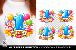 First Birthday Party Clipart PNG Product Image 1