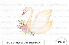 Watercolor White Swan png Product Image 1