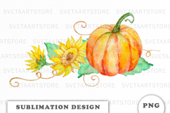 Watercolor Pumpkins composition png Product Image 1