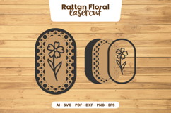 Rattan Floral Lasercut - Rattan Wall Art Lasercut Product Image 2
