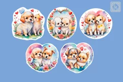 Cute Dogs 5 Stickers | Printable cutting PNG Product Image 2