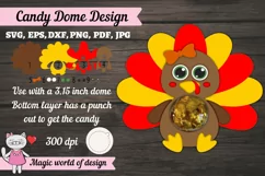 Thanksgiving turkey Candy Dome Holder Svg, 3d svg cut file Product Image 1