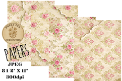 Sepia, Flowers, Grunge, Papers, Junk Journal Product Image 1