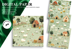 Farm Animal Background Cute Kids Room Pattern Wallpaper_17 Product Image 1