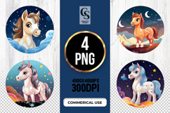Night Pony Clipart Sublimation PNG Product Image 1
