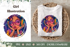 Girl Illustration, Cartoon Girl PNG, Cool Girl Sublimation Product Image 1