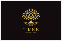 Golden Tree Logo Design Vector Illustration Product Image 1
