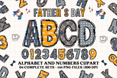 Father’s Day Alphabet clipart, father’s day letters doodle Product Image 1