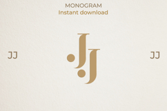 JJ Wedding Monogram Logo | Elegant Initials Vector Product Image 1