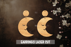 Celestial Style Laser Cut Earrings SVG File Product Image 1