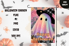 Glitter Halloween Ghost Garden Flag, Welcome Garden Flag Product Image 1