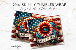 Patriotic 4th of July 20 oz Tumbler Wrap Sublimation PNG Product Image 2