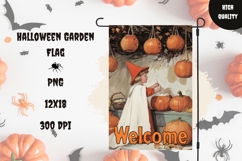 Vintage Halloween Garden Flag, Welcome Garden Flag Template Product Image 1