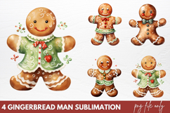 Gingerbread Man Sublimation Clipart PNG Product Image 1