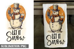 Winey Snowman Kitchen Towel Sublimation| Kitchen Dish Towel Product Image 5