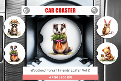 Woodland Friends Easter Car Coaster Product Image 1