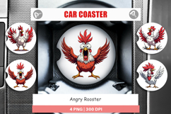 Car Coaster Angry Rooster Product Image 1