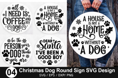 Christmas Dog Round Sign SVG Design - Christmas Door Sign Product Image 1