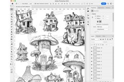 20 Fairy House Part-1 Procreate Stamp Brushes Product Image 7