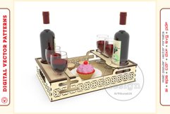 Wine Serving Tray - laser cutting file - Glowforge ready SVG Product Image 1
