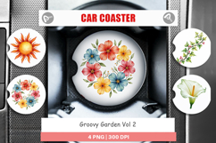 70s Groovy Garden Car Coaster Product Image 1