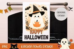Cartoon Halloween Ghost Towel, Halloween Bats Towel PNG Product Image 1
