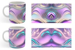 3D Holographic Wavy Fluid Mug Wrap| Mug sublimation design Product Image 3