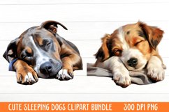 Cute Sleeping Dogs Clipart Product Image 1