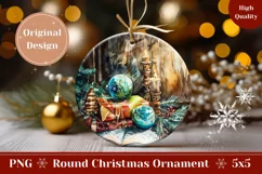 Christmas Balls Ornament, Watercolor Christmas Print Product Image 1