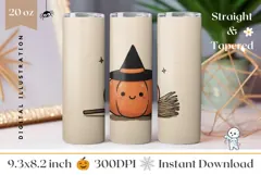 Cartoon Pumpkin Tumbler Design, Halloween Pumpkin PNG Product Image 1