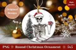 Christmas Tree Round Ornament, Christmas Skull Ornament Product Image 1