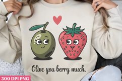 Olive You Berry Much PNG, Valentine Puns Sublimat Product Image 2